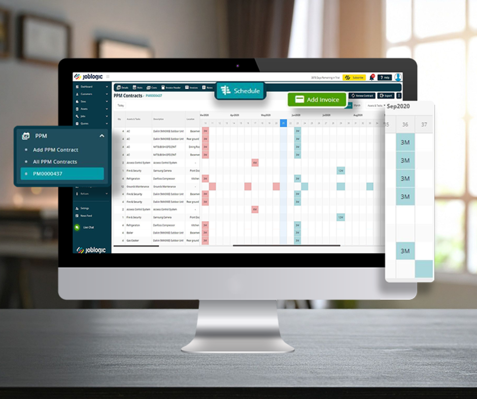 ICH using Joblogic for planned maintenance