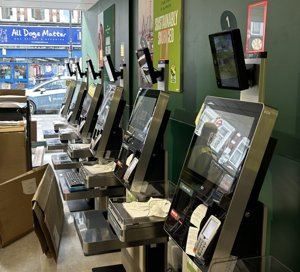 Commercial mechanical & electrical design and installation at Waitrose Muswell Hill – power to self checkout counters
