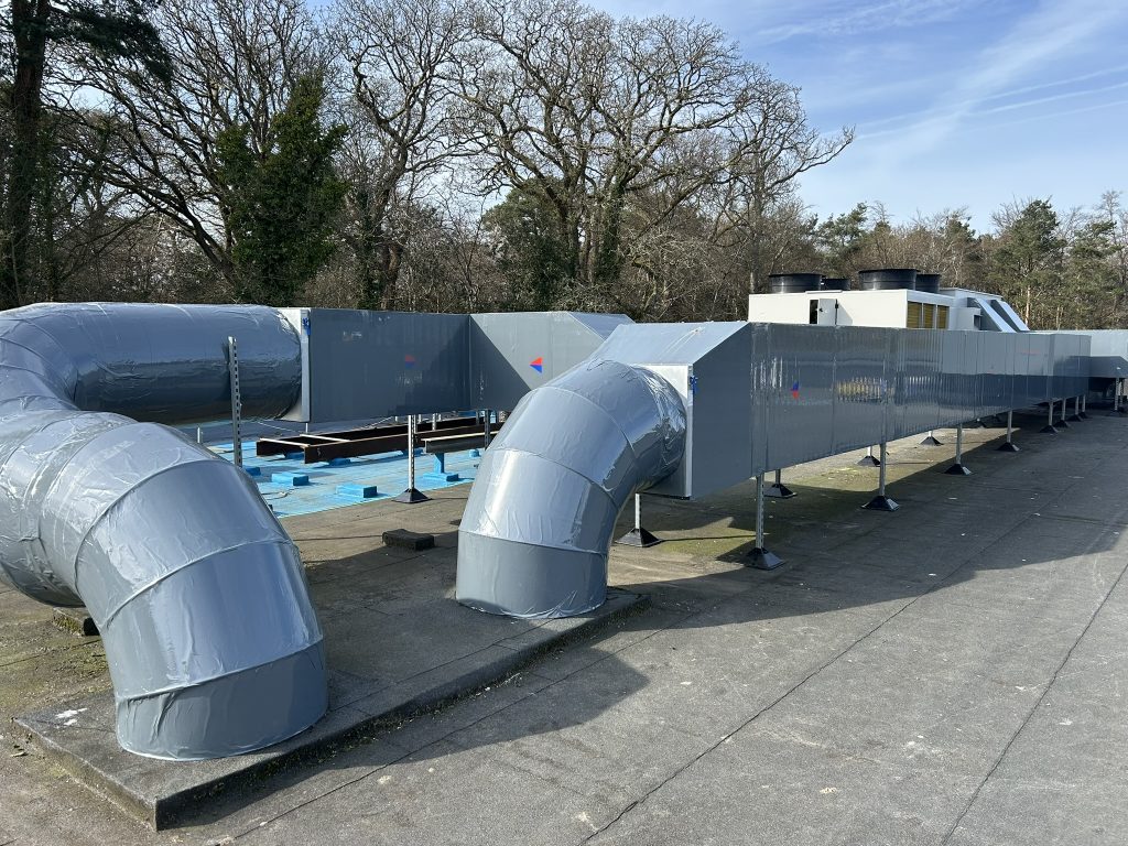 New heat pump AHU & ductwork - Waitrose Menai Bridge Mechanical Works